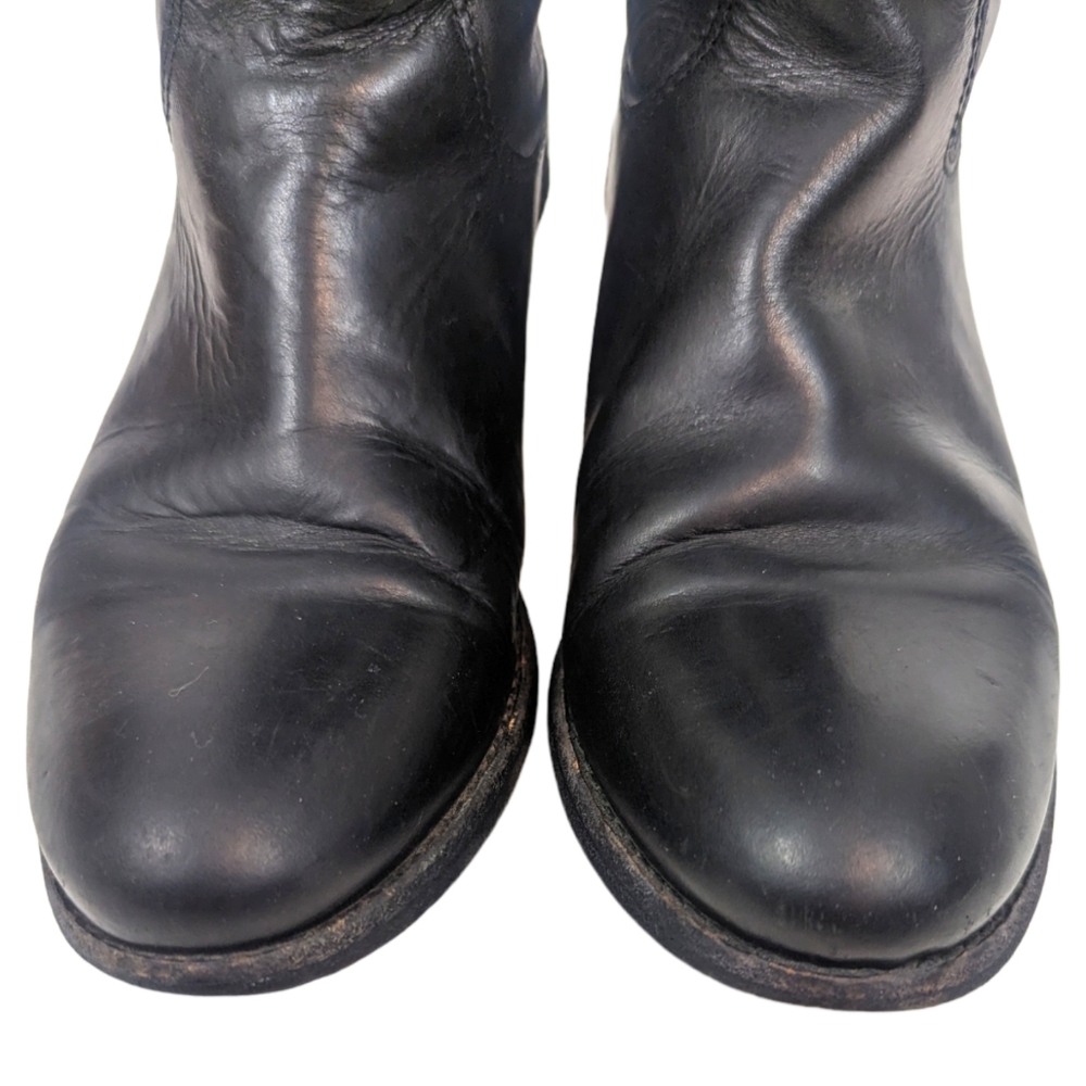 Frye Melissa Button Tall Leather Riding Boots Equestrian Boot Womens 7.5 Black - Picture 5 of 15